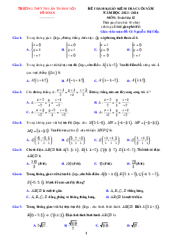 Bộ đề tham khảo cuối năm Toán 12 năm 2023 – 2024 trường Thuận Thành 1 – Bắc Ninh