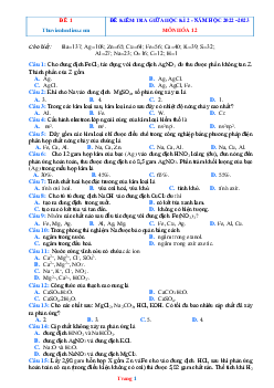 TOP 5 đề thi giữa học kỳ 2 năm 2022-2023 môn hóa 12 (có đáp án)