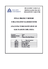 Analyzing Motivation at K&K Fashion | Final Project Report: Organizational Behaviour