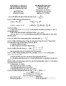 Đề thi học kì 1 Toán 11 năm 2019 – 2020 trường THPT Bách Việt – TP HCM