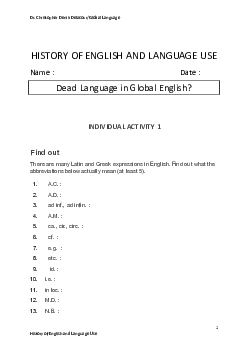 History Of English And Language Use