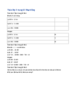 Giải SGK môn Toán 3 - Bài 60: So sánh các số trong phạm vi 100000| Kết nối tri thức