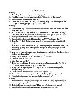 Đề cương môn Hóa phân tích II