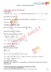 Bài 1: Tính chất và định nghĩa của chuỗi số dương môn Giải tích 3 | Trường Đại học Bách Khoa Hà Nội