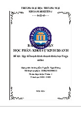 Kế Hoạch Kinh Doanh Khóa Học Yoga Online | Bài thảo luận khởi sự kinh doanh