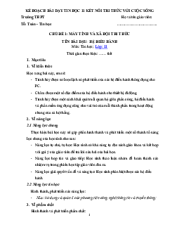 Giáo án Tin học 11 Kết nối tri thức