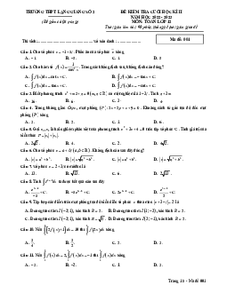Đề cuối học kì 2 Toán 12 năm 2022 – 2023 trường THPT Lạng Giang 2 – Bắc Giang