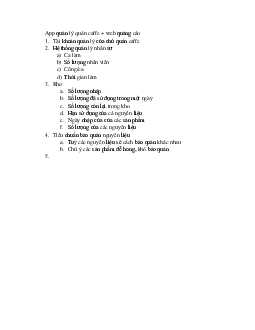 App quản lý  quán caffe - giả thiết | Học viện Nông nghiệp Việt Nam