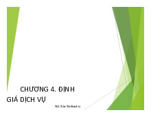 Chương 4 - Chiến lược và phương pháp định giá dịch vụ môn Quản trị chiến lược | Học viện Công Nghệ Bưu Chính Viễn Thông