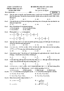 Đề thi HK1 Toán 11 năm học 2017 – 2018 trường THPT chuyên Lương Thế Vinh – Đồng Nai