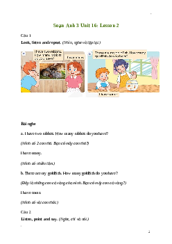 Giải Tiếng Anh lớp 3 Unit 16: Lesson 2 | Global Success