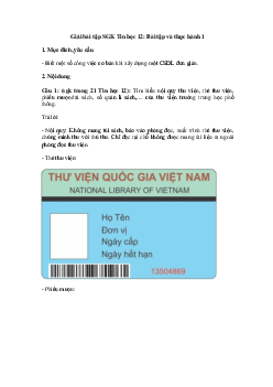 Giải Tin 12: Bài tập và thực hành 1