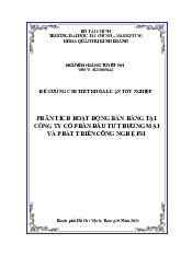 Đề cương khóa luận tốt nghiệp: Phân tích bán hàng tại công ty FSI Môn Thực hành nghề nghiệp 2 | Trường Đại học Tài chính - Marketing