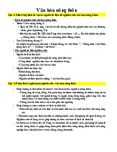 Lịch sử, Đặc trưng và Vai trò trong Xã hội | Môn Văn hóa nông thôn - Đại học Văn hóa Hà Nội