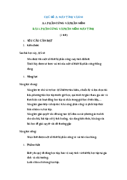 Kế hoạch dạy học Tin học 4 | Cánh Diều