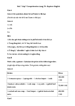 Giải Tiếng Anh 7 Unit 7: Comprehension | Explore English