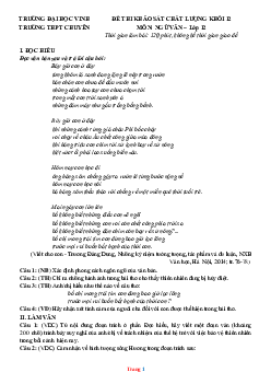 Đề thi thử tốt nghiệp năm 2023 môn Ngữ văn chuyên Đại Học Vinh lần 1 (có lời giải)