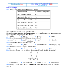 Bộ đề kiểm tra giữa HK2 Toán 10 Kết nối tri thức (có đáp án)