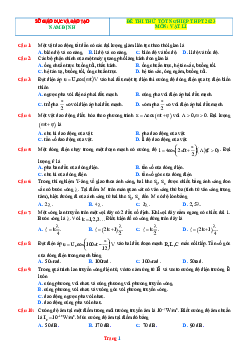 Đề thi thử TN THPT 2023 Vật lí Sở GD Nam Định (có lời giải)