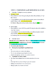 UNIT 4 - Participles and Participle clauses Tiếng anh cơ bản | Đại học Lao động - Xã Hội