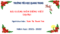 Giáo án điện tử Tiếng việt 1 Chân trời sáng tạo: Măt trời và hạt đậu