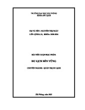 [ TÀI LIỆU ] DU LỊCH BỀN VỮNG | Trường Đại học Hải Phòng