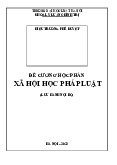 Đề cương Môn Xã hội học pháp luật | Trường Đại học Luật Hà Nội