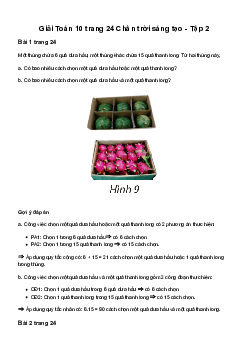 Giải Toán 10 Bài 1: Quy tắc cộng và quy tắc nhân