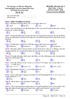 Đề học kì 2 Toán 10 năm 2022 – 2023 trường chuyên Lương Thế Vinh – Đồng Nai