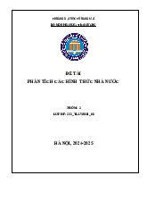 Phân Tích Hình Thức Nhà Nước và Liên Hệ Thực Tiễn CHXHCN Việt Nam | Bài thảo luận pháp luật đại cương