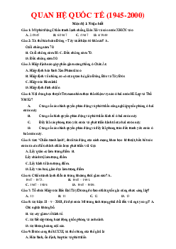 TOP 60 câu trắc nghiệm quan hệ quốc tế (1945-2000) có đáp án và lời giải chi tiết