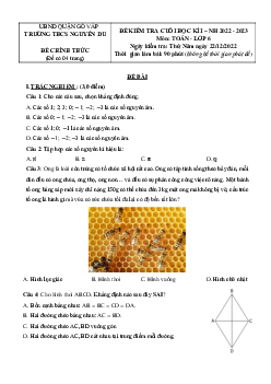 Đề cuối học kì 1 Toán 6 năm 2022 – 2023 trường THCS Nguyễn Du – TP HCM