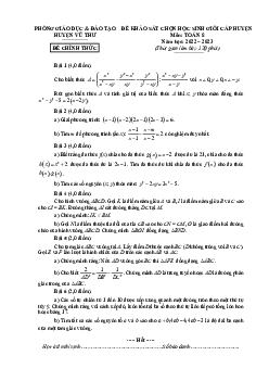 Đề học sinh giỏi Toán 8 năm 2022 – 2023 phòng GD&ĐT Vũ Thư – Thái Bình