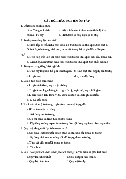 Câu hỏi trắc nghiệm ôn tập  | Logic học | Đại học Khoa học Xã hội và Nhân văn, Đại học Quốc gia Thành phố HCM