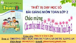 Giáo án điện tử Toán 2 Chương 1 Cánh diều: Số bị trừ - Số trừ - Hiệu
