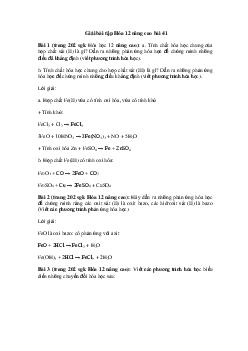 Hóa học 12 - Một số hợp chất của sắt