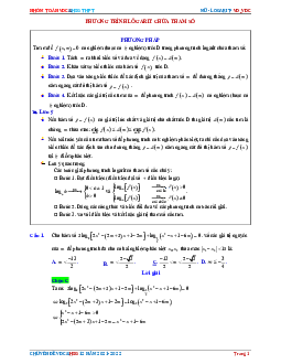 Phương trình lôgarit chứa tham số