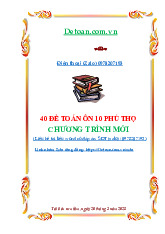 Bộ 40 đề toán thi thử tuyển sinh 10 theo chương trình mới