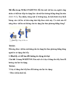 Giải Khoa học tự nhiên 8 bài 19: Đòn bẩy | Cánh diều