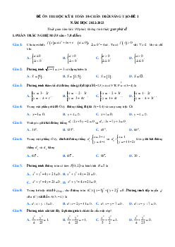 Đề thi học kì 2 lớp 10 môn Toán Chân trời sáng tạo - Đề 3