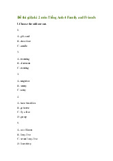 Đề thi giữa học kỳ 2 môn Tiếng Anh lớp 4 năm học 2024 - 2025 | Bộ sách Family and Friends