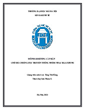Chủ đề: chiến lược truyền thông nhóm nhạc blackpink môn Marketing căn bản | Trường đại học Mở Hà Nội
