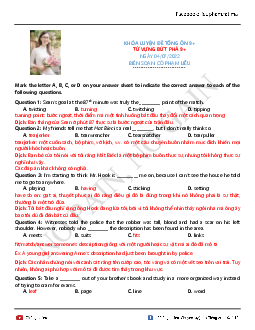 Bài tập từ vựng khó 9+ KỲ THI THPT QUỐC GIA (có đap án)