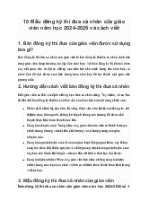 Bản đăng ký thi đua của giáo viên Mầm non, Tiểu học, THCS, THPT