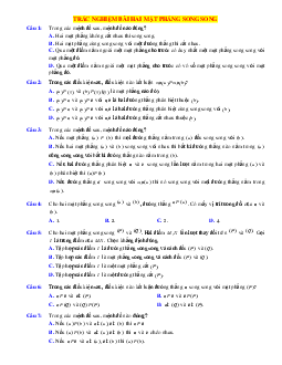 TOP 30 câu trắc nghiệm bài hai mặt phẳng song song (giải chi tiết)