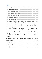 Tài liệu phân tích mô hình tổ chức bộ phận marketing của công ty sữa Vinamilk | Đại học Công Nghiệp TPHCM