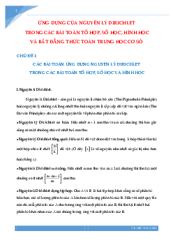 Ứng dụng của nguyên lý Dirichlet trong giải toán THCS