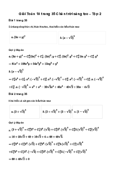 Giải Toán 10 Bài 3: Nhị thức Newton | Chân trời sáng tạo