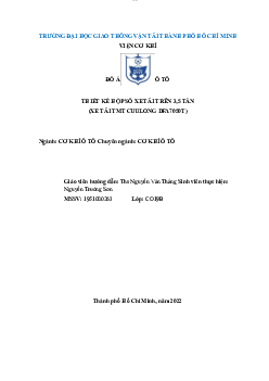 Đồ án thiết kế ô tô - Chi tiết máy | Trường Đại học Giao thông Vận Tải