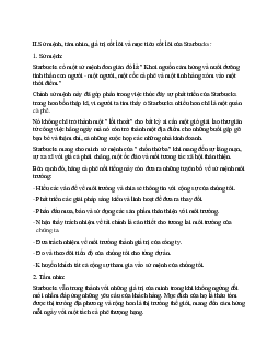 Bài tập Giữa kỳ thương hiệu - giá tri khách hàng của Starbucks | Trường đại học Nha Trang